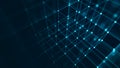 Digital blockchain concept. Data storage in separate cells. Abstract background with dots and connection lines. 3D Royalty Free Stock Photo