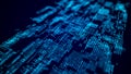 Digital blockchain concept. Data storage in separate cells. Abstract background with dots and connection lines. 3D Royalty Free Stock Photo