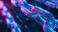 Digital Blockchain Concept in Vivid Blue Tones