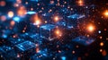 Digital Blockchain Cubes â Generative AI Royalty Free Stock Photo