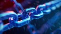 Digital Blockchain Links Against a Dark Background Royalty Free Stock Photo