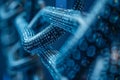 Digital Blockchain Network with Binary Code Links Royalty Free Stock Photo