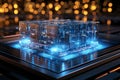 Digital blocks or cubes constructs database. By generative Ai Royalty Free Stock Photo