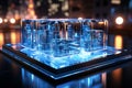 Digital blocks or cubes constructs database. By generative Ai Royalty Free Stock Photo
