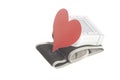 Digital blood pressure meter with heart symbol Royalty Free Stock Photo