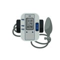 Digital blood pressure meter monitor with supplies Royalty Free Stock Photo