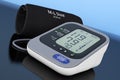 Digital Blood Pressure Monitor with Cuff. 3d Rendering Royalty Free Stock Photo