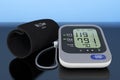 Digital Blood Pressure Monitor with Cuff. 3d Rendering Royalty Free Stock Photo