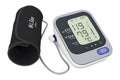 Digital Blood Pressure Monitor with Cuff. 3d Rendering Royalty Free Stock Photo