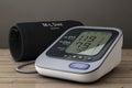 Digital Blood Pressure Monitor with Cuff. 3d Rendering Royalty Free Stock Photo