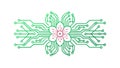Digital Bloom: Circuit Board with Floral Elements, vector design Generative AI Royalty Free Stock Photo