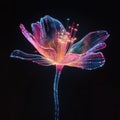 Digital Bloom, A Glowing Flower of Light and Data Royalty Free Stock Photo