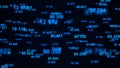 Digital blue background. Information code. Binary computer code. 3d rendering Royalty Free Stock Photo