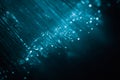 Digital blue light fiber optic for background. Royalty Free Stock Photo
