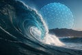 Digital blue wave background Royalty Free Stock Photo