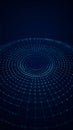 Digital Blue Wireframe Sphere with Connection Points for Data Visualization or Technology Background Royalty Free Stock Photo