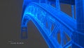 Digital Blueprint of a Modern Bridge Arch Royalty Free Stock Photo