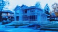 Digital blueprint of a suburban home Royalty Free Stock Photo
