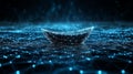 Digital Boat Navigating Abstract Tech Network Innovation, Connectivity, Future of Technology