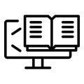 Digital book icon outline vector. Online webinar Royalty Free Stock Photo