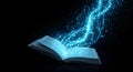 Digital Book and Technology A Floating Wave of Data Royalty Free Stock Photo