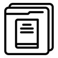 Digital bookstore icon outline vector. Library book