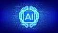 Digital brain. AI. Artificial Intelligence technology concept. Neural network. Machine learning. Big data analysis. Binary code Royalty Free Stock Photo