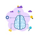 Digital brain and artificial thinking process concept Royalty Free Stock Photo