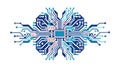Digital Brain Circuitry Icon: AI and Computing Intelligence, vector design Generative AI Royalty Free Stock Photo