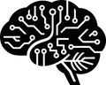 Artificial Intelligence Brain Circuitry Icon Royalty Free Stock Photo