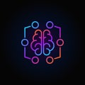 Digital brain colorful icon - vector machine learning symbol