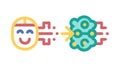 Digital Brain Connection Icon. AI Learning Interface, vector design Generative AI Royalty Free Stock Photo