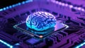 Digital brain cultivation, gowth. AI development. BCI chip implant Royalty Free Stock Photo