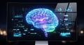 Digital Brain: Futuristic Visualization of Cognitive Processes Royalty Free Stock Photo