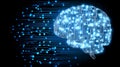 Digital Brain Glowing Circuitry Symbolizes the Power of Technology and Transformation of Ideas. Royalty Free Stock Photo