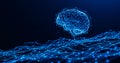Digital Brain Hologram Hud. Artificial intelligence AI machine deep learning. Business Technology Internet Network