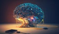 Digital brain machine - Artificial intelligence - generative AI, AI generated Royalty Free Stock Photo