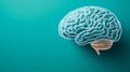 Digital brain with neon circuits on a teal background