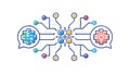 Digital Brain Network, Symbolizing Artificial Intelligence and Cognition, vector design Generative AI Royalty Free Stock Photo