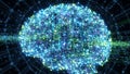 Digital Brain Network Visualization in Futuristic Style Royalty Free Stock Photo