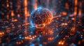 Digital brain with neural network - generative ai Royalty Free Stock Photo