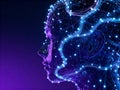 Digital Brain Profile with Neural Connections Royalty Free Stock Photo
