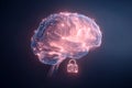 Digital brain security concept with glowing neural network pathways and padlock illustration Royalty Free Stock Photo