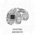 Digital brain security wallpaper Royalty Free Stock Photo
