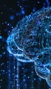 AI Neural Analysis: Digital Patterns and Binary Code Brain Representation Royalty Free Stock Photo
