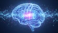 Digital Brain with Neural Connections and Data Flow Artificial Intelligence Concept Royalty Free Stock Photo