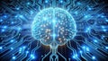 Digital brainpower a futuristic visualization of neural networks and complex computing systems. Generative AI Royalty Free Stock Photo