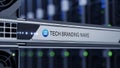 Digital Branding on Modern Server Rack Royalty Free Stock Photo