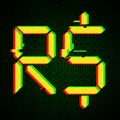 digital brazilian real symbol on hexadecimal background.