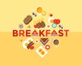 Digital breakfast meal fresh food and drink